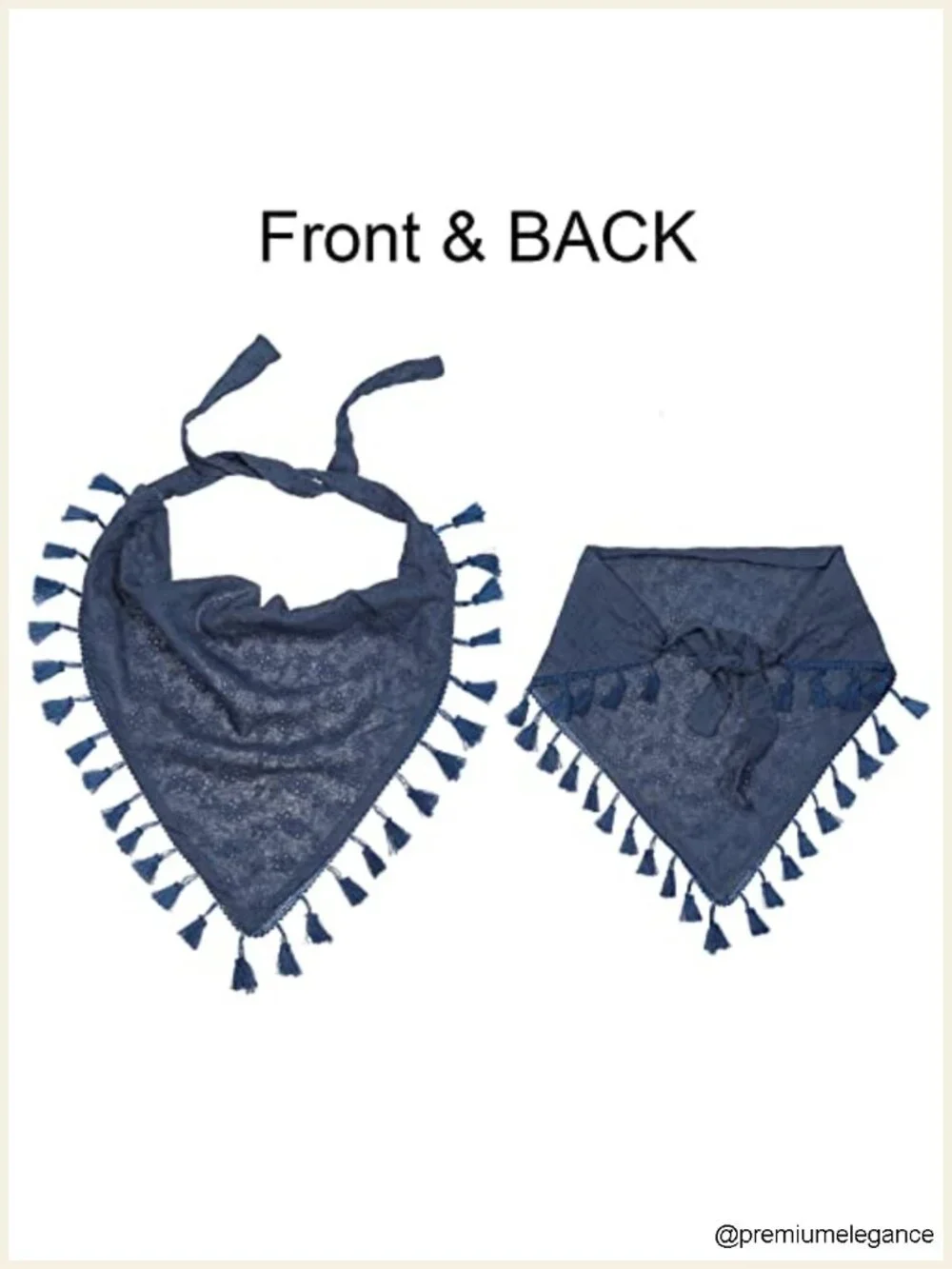 Set of 2 Cotton Hair Scarf Headbands with Tassels - Fringe Kerchief